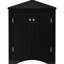 Armoire de plancher triangulaire noire avec tablettes réglables, économisant de l'espace de rangement pour améliorer l'esthétique de la pièce-117049503