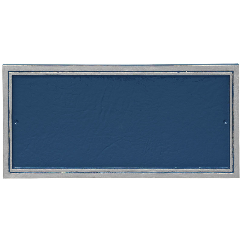 Plaque d’adresse murale sur 1 ligne Fremont, Bleu de mer / Argent, Oui