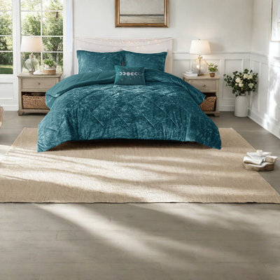 Ensembles de literie en velours de luxe, polyester sarcelle, confort glamour pour la maison