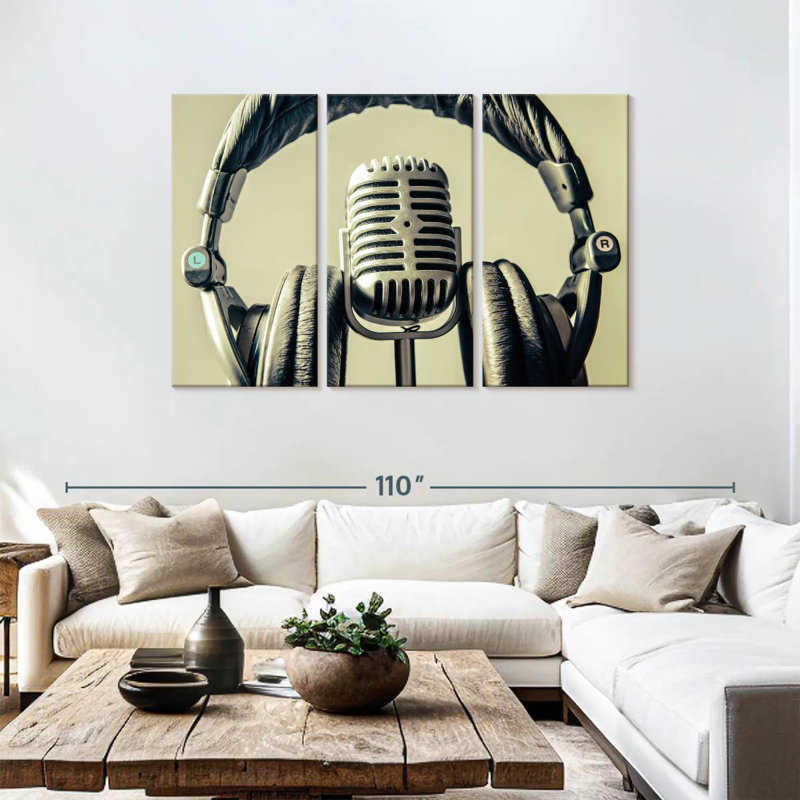 Abarca Microphone And Headphone, 48" H x 74" W