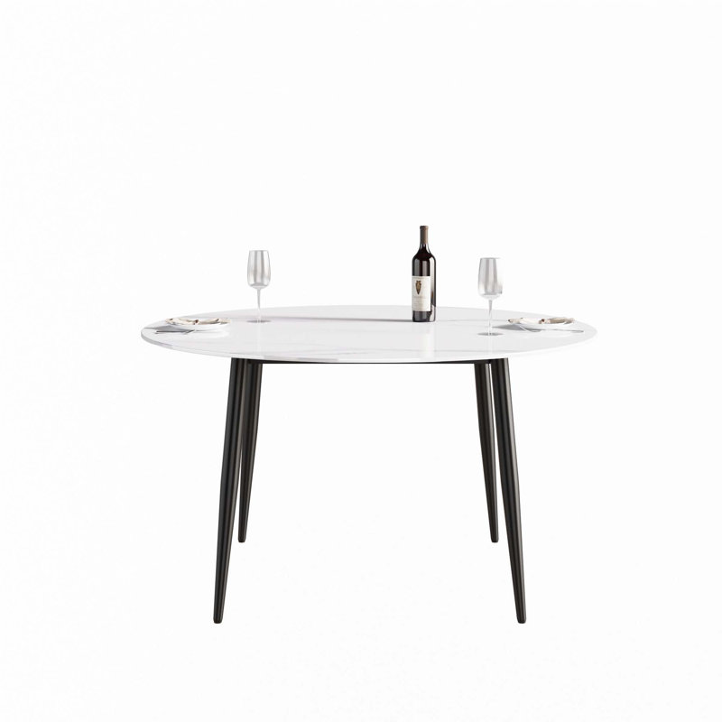 Round Dining Table(Only Table), 29.53"H x 53.15"L x 53.15"W, White
