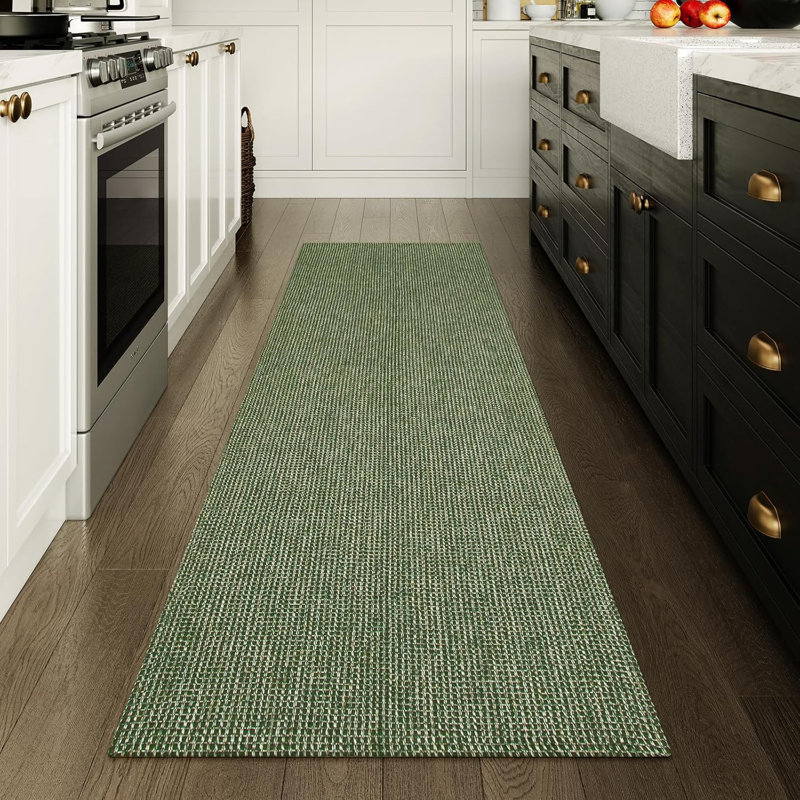 Tapis lavable tissé en fil de coton - Tapis texturé Boho pour le salon, la chambre à coucher ou le bureau