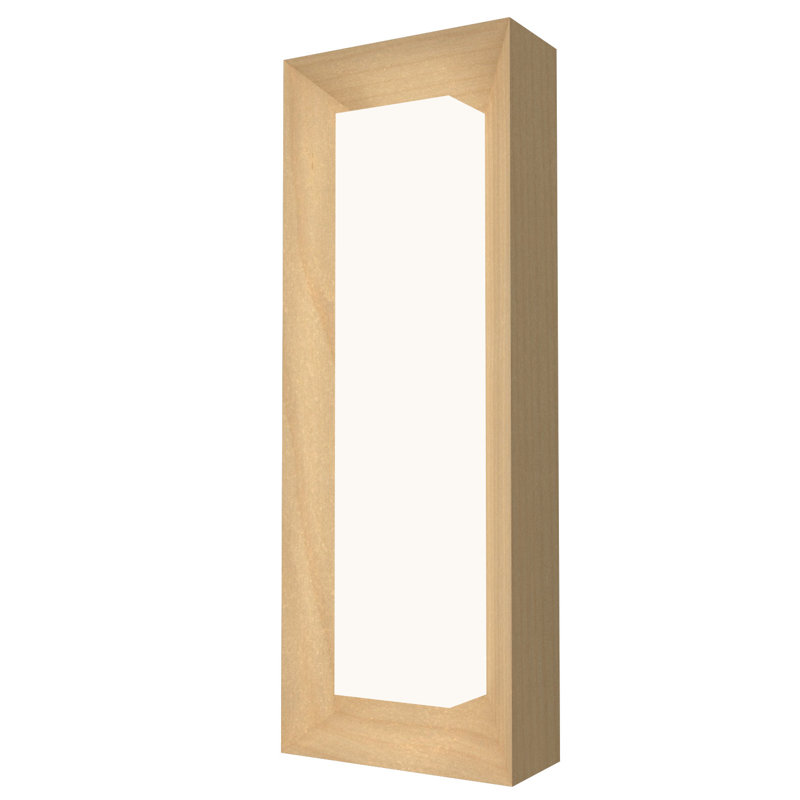 Applique murale encastrée 2 lumières Meio Squadro, Érable