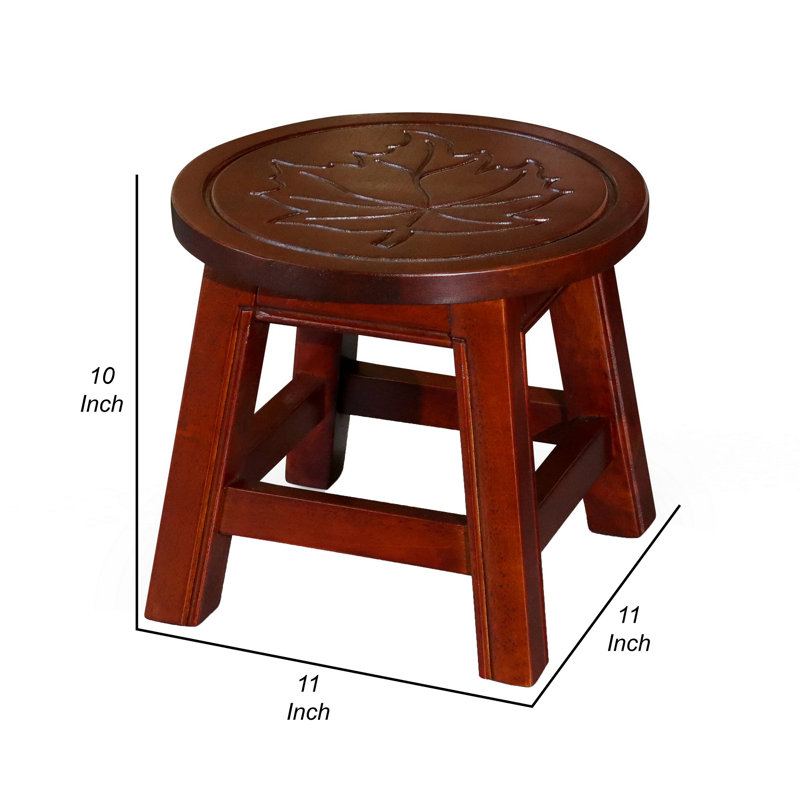 1 - Step Wood Step Stool, Cherry