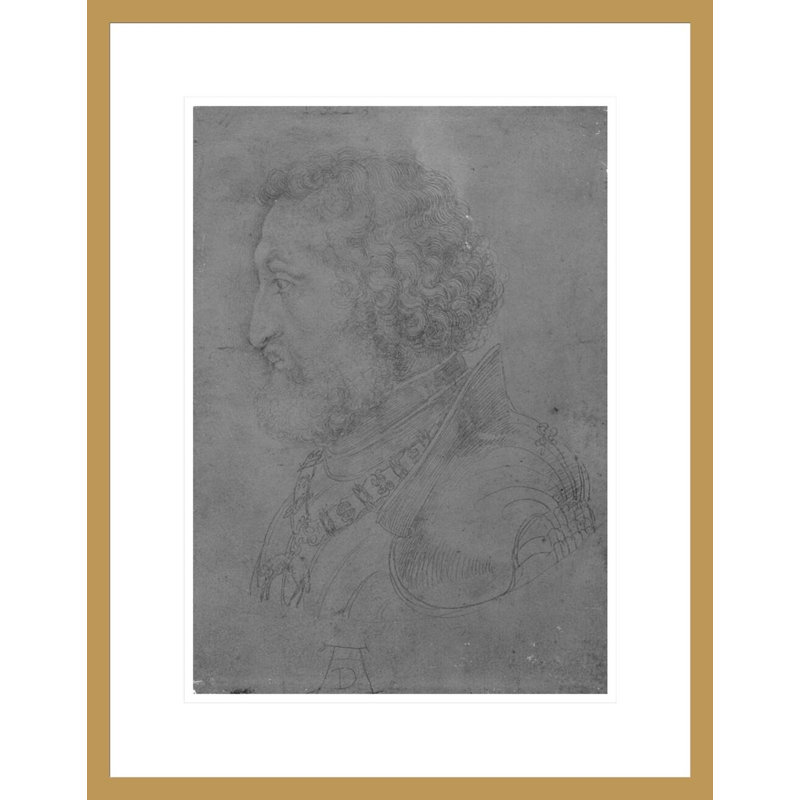 «Frederick II of the Rhin Elector Palatine» par Albrecht Dürer, impression giclée encadrée, H 21,75 po x l 17,02 po
