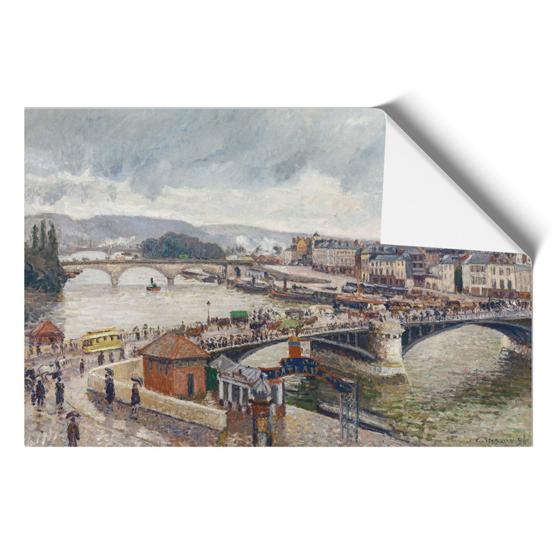 The Pont Boieldieu by Camille Pissarro - No Frame Painting, 30cm H x 42cm W x 0.1cm D