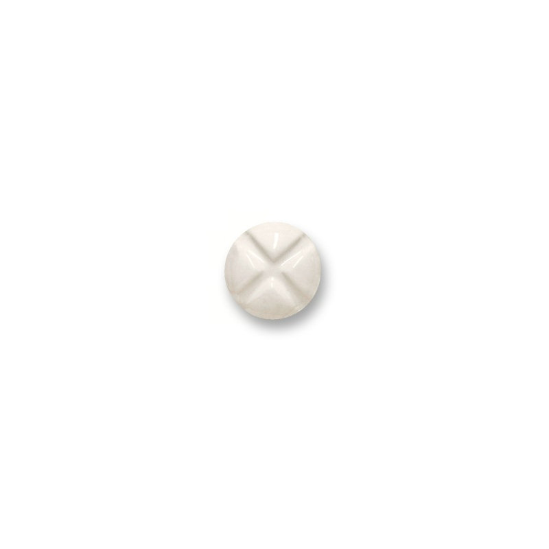 (Paquet de 5) Bouton de quart de cercle rond de 1-7 / 16 po blanc et chrome