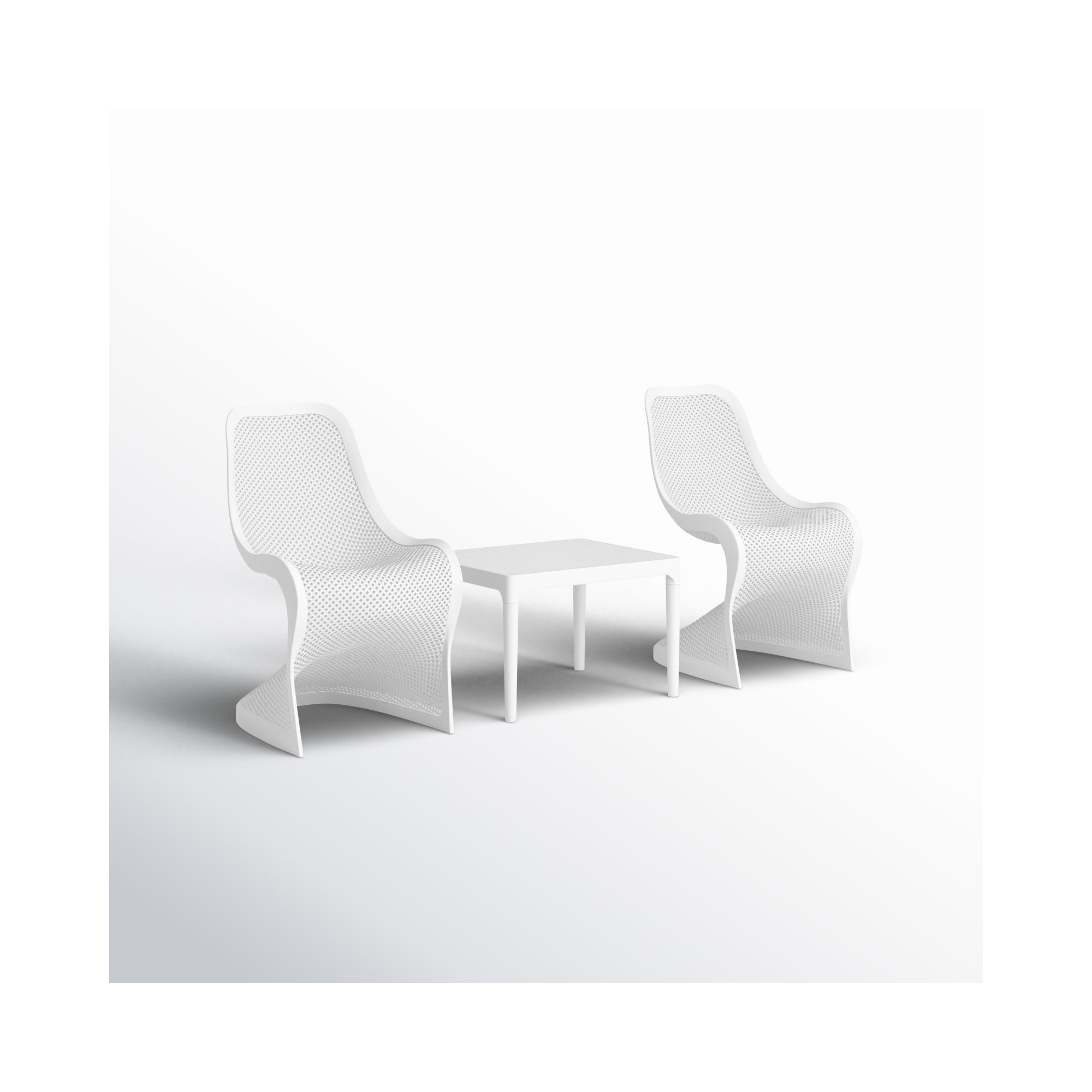 Nassau 2 Person Seating Set, White