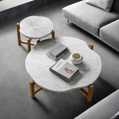 Irregular Solid Wood Coffee Table