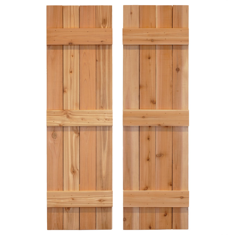 Volets traditionnels pour l'extérieur en planches avec couvre-joints, Latte noire, 36" H