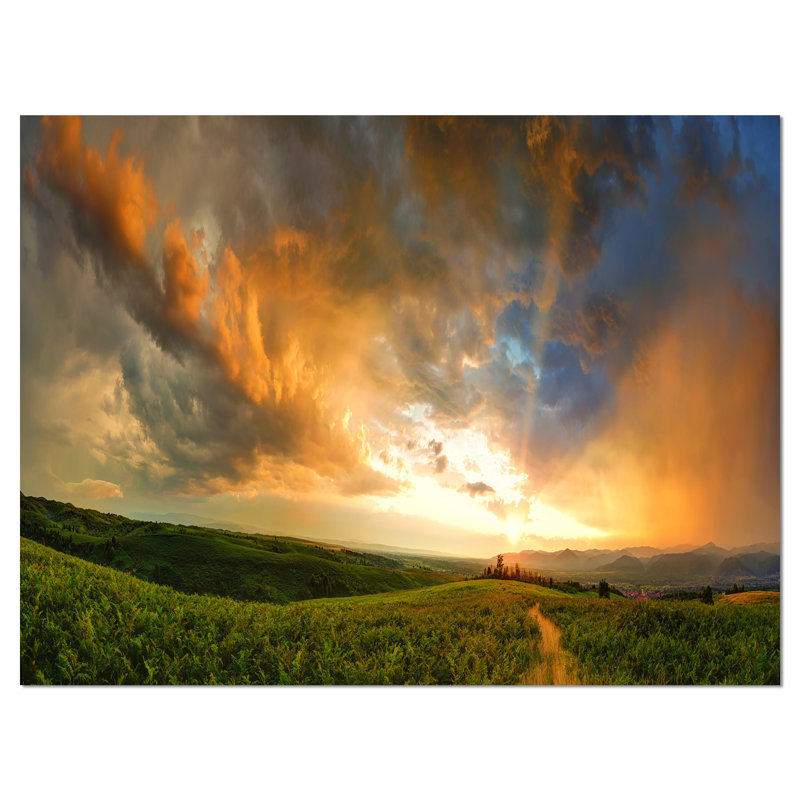 «Majestic Sunset with Storm Clouds», reproduction de photo sur toile tendue, H 8 po x l 12 po x P 1 po