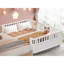 Lit double en bois blanc pour et, clôture avec tête - pied, rails amovibles, différentes utilisations peuvent être utilisées comme lit de jour