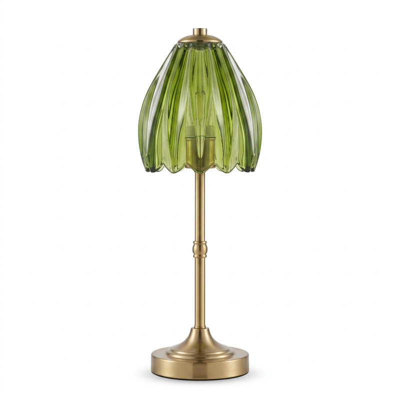 16.5'' Green Glass Table Lamps