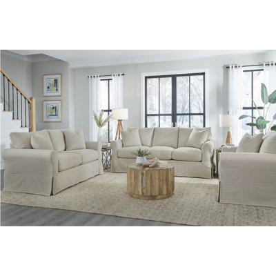 Candyse Sand Living Room Group Slip Cover