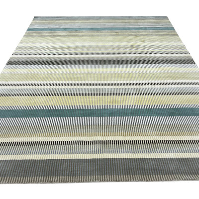 Tapis vert moderne en laine noué à la main à motif géométrique moderne à motif de Pixelation