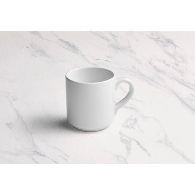 Grande tasse à café en porcelaine empilable ORBA | Ivoire | 10 oz | Va au micro-ondes et au lave-vaisselle