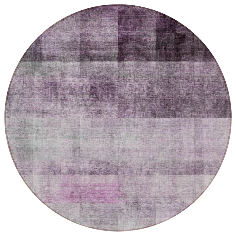 Tapis d'intérieur rond lavable ombre mauve 8 pi HomeRoots