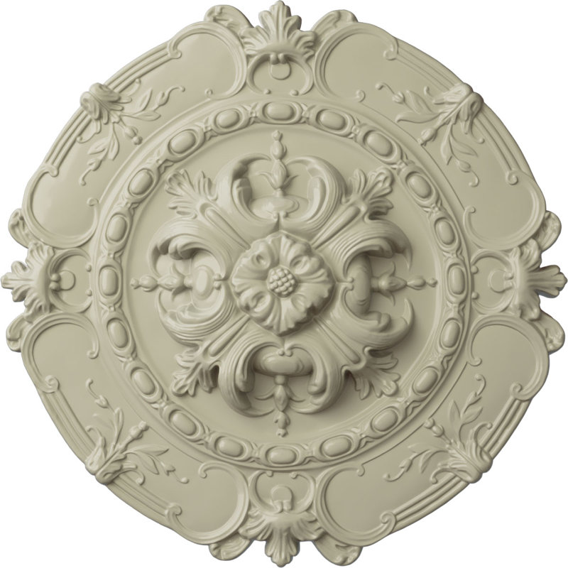 Médaillon de plafond Endurathane Melonie, DO 16 po x P 3 5/8 po x P 3/4 po (convient aux auvents jusqu'à 6 3/8 po), fini cuivre peint à la main