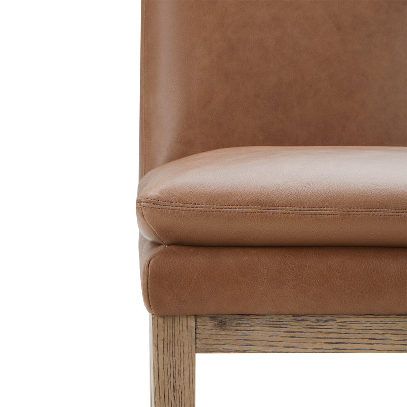 Tabourets de comptoir en cuir véritable Bethea, 2