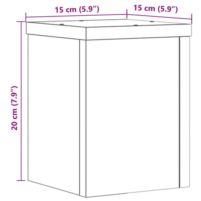 Plant Stand - Set of 2, 20cm H x 15cm W x 15cm D, Artisan/Oak