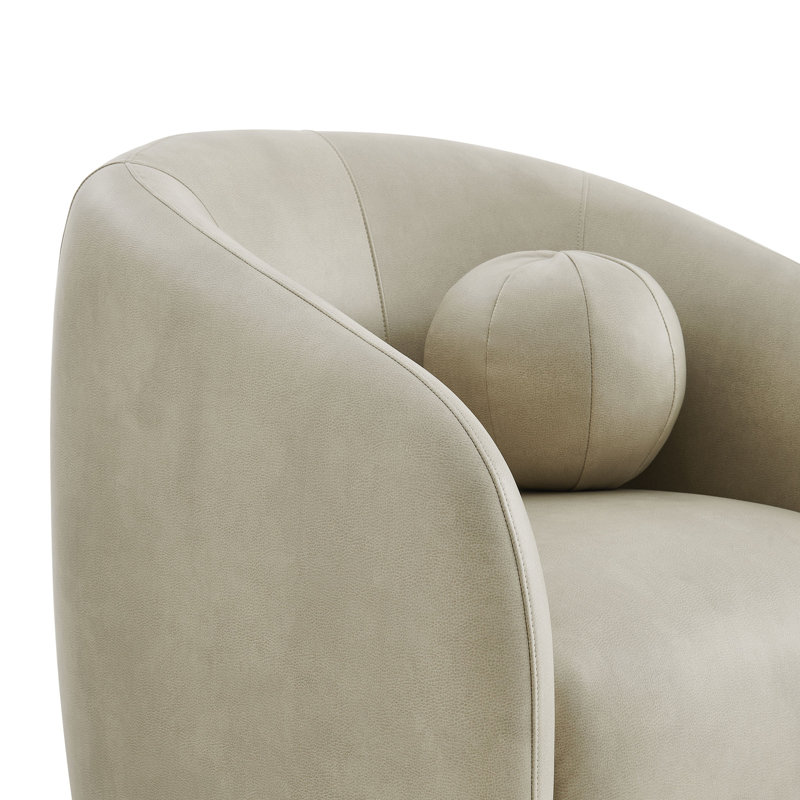 Fauteuil pivotant en cuir végétalien Jonina, Mineral