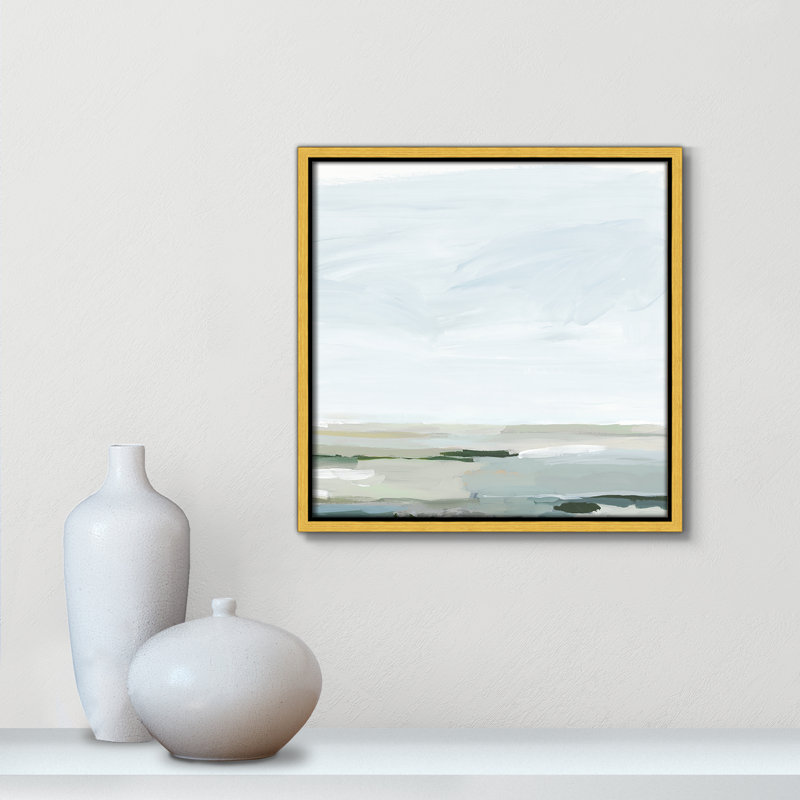 Catrena Pure Stillness - Floater Frame Painting Print on Canvas, 13.5" H x 13.5" W, Gold