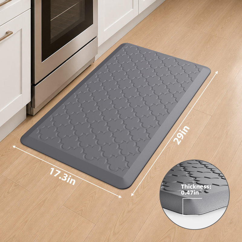 Dawnyelle Anti-fatigue Mat Non-Slip Kitchen Mat, 17" x 29", Gray