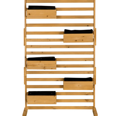 5-Tiered Wooden Trellis Stand - Hanging Planter Boxes For Outdoor Living Porch, Patio, Garden, Balcony Create A Relaxing Freestanding Plant 5 Balcony, Porch Bring Life To Your Decor