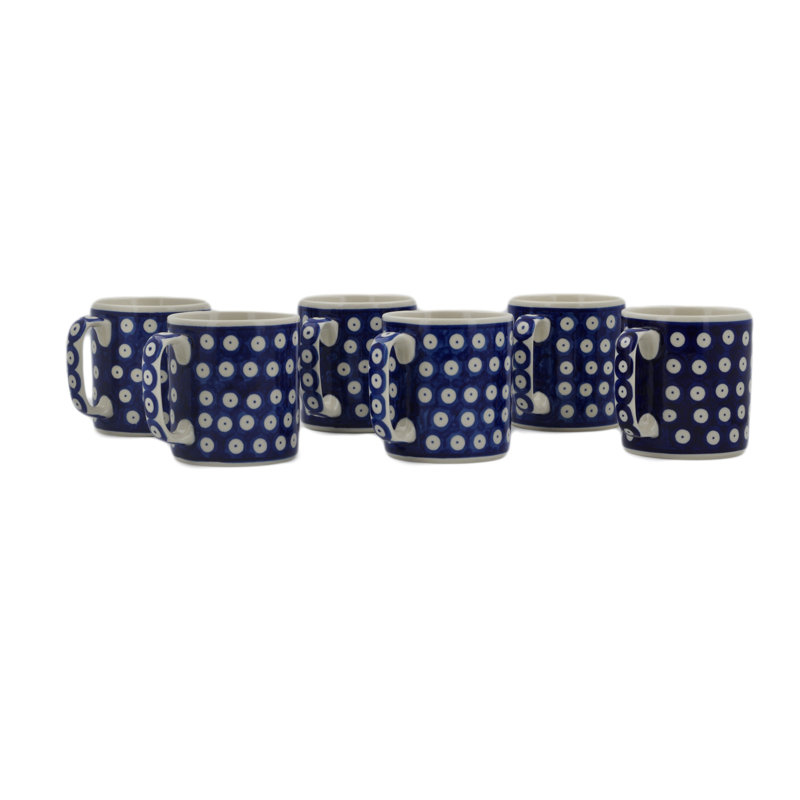 Tasse à café polonaise, 6, Paon aux yeux bleus