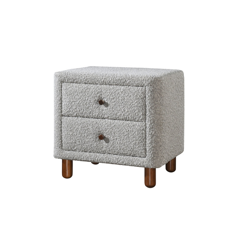 Cleo Gray Boucle Nightstand