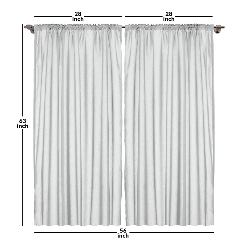 Pineapple Semi-Sheer Rod Pocket Curtain Panels, 28" x 63"