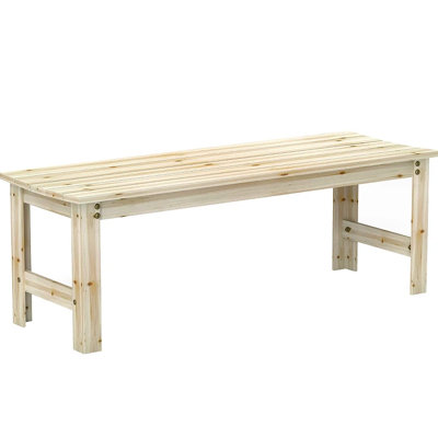 Backless Slatted Bench,Wood Outdoor Bench