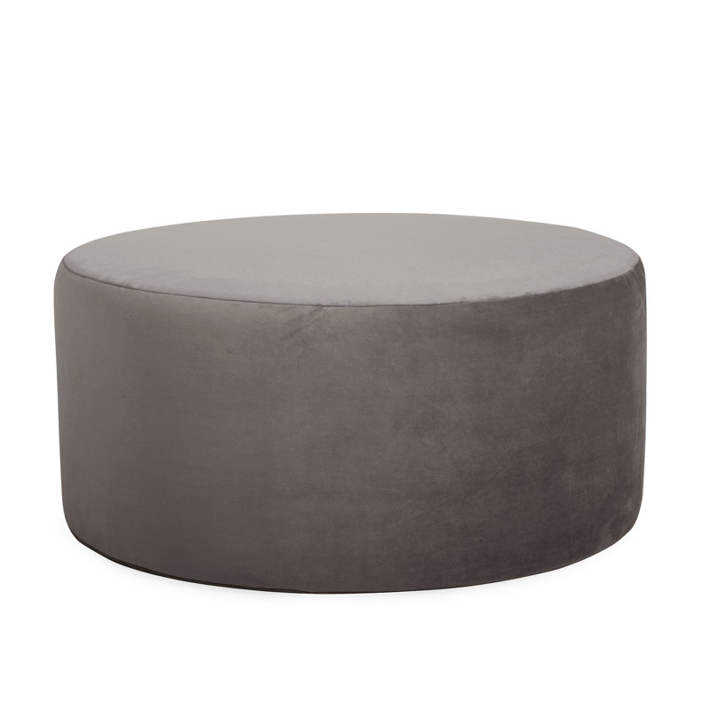 Azemar Upholstered Ottoman, Polyester Bella Pewter