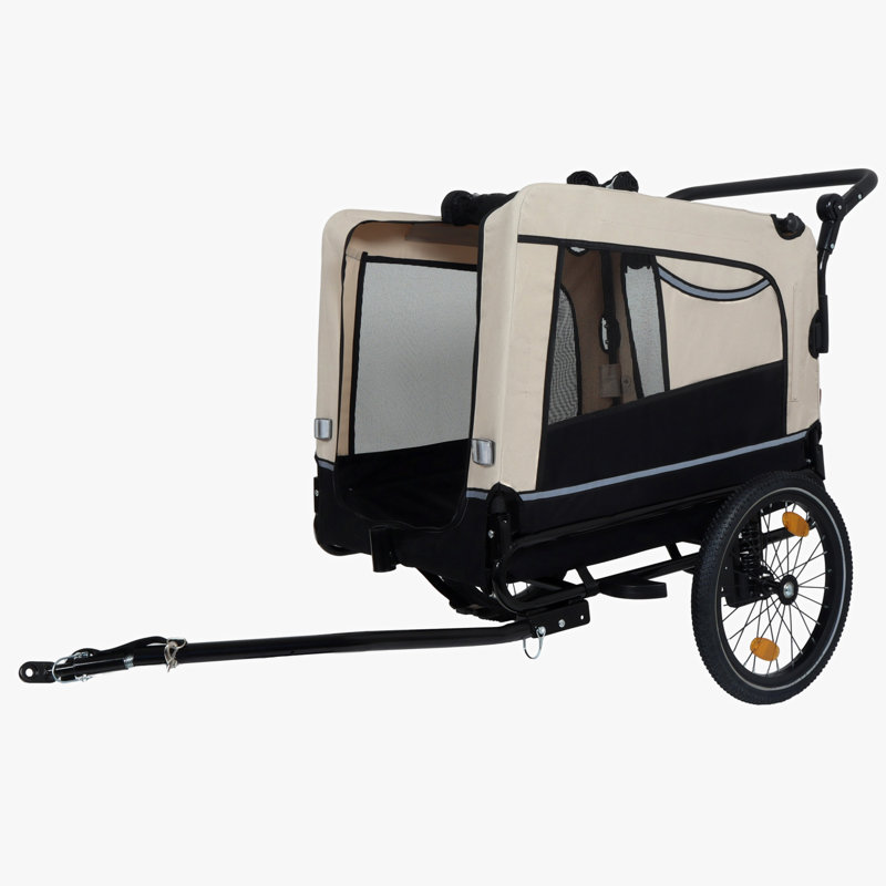 Poussette pour animal de compagnie, grande remorque pour chien, Beige