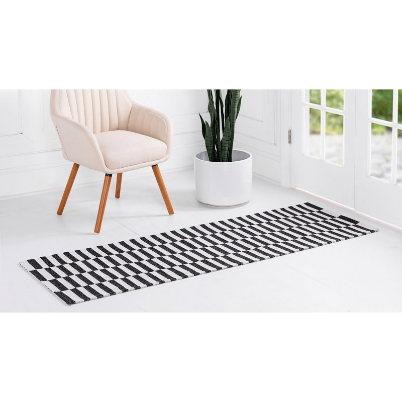 Tapis uni / rayé de couleur noir Dragon, Tapis de couloir 2 pi 2 po x 6 pi