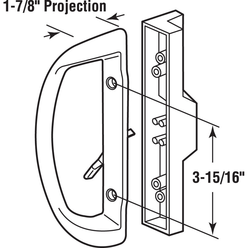 Poignées de porte de patio en aluminium moulé sous pression et moulé Almond (paquet simple)