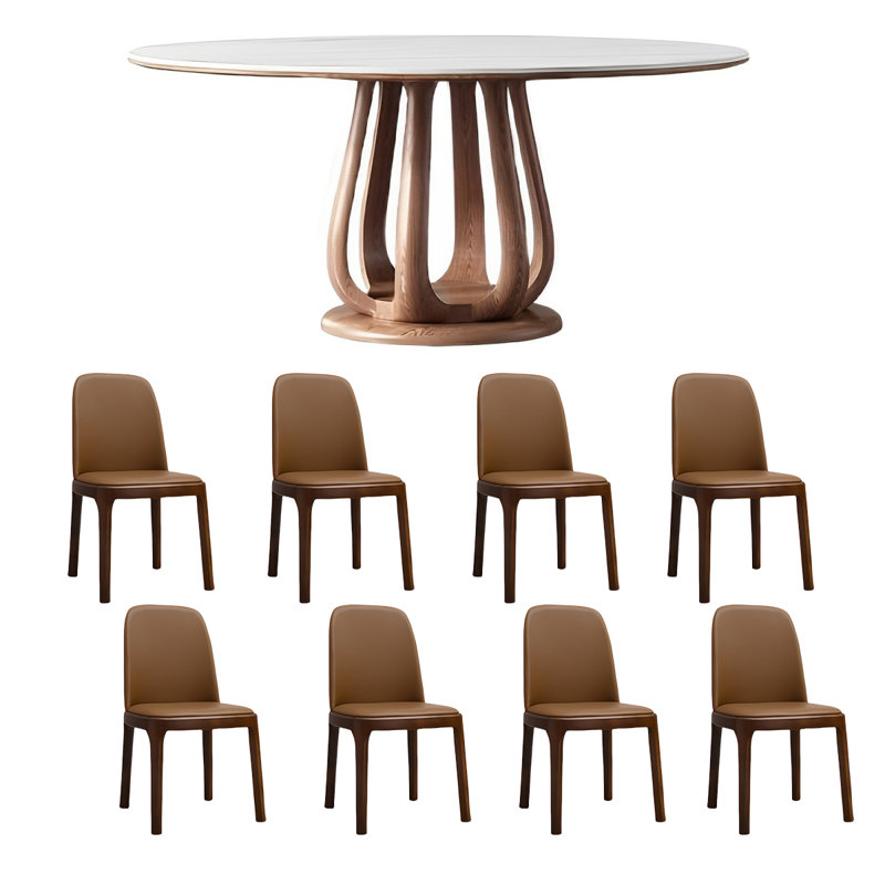 Ensemble de table de salle à manger et de chaises Nordic, Brun