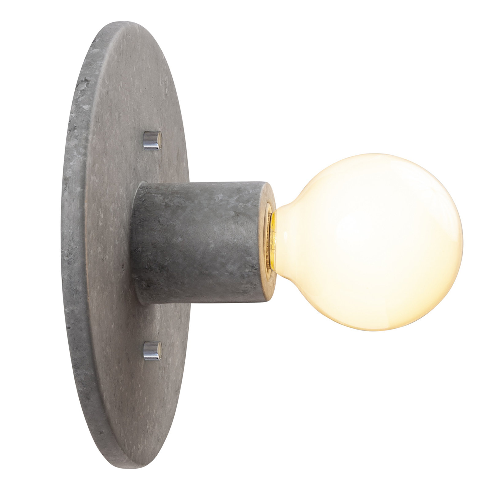 Single Light Dimmable Ceramic Flush Mount Sconce, Concrete