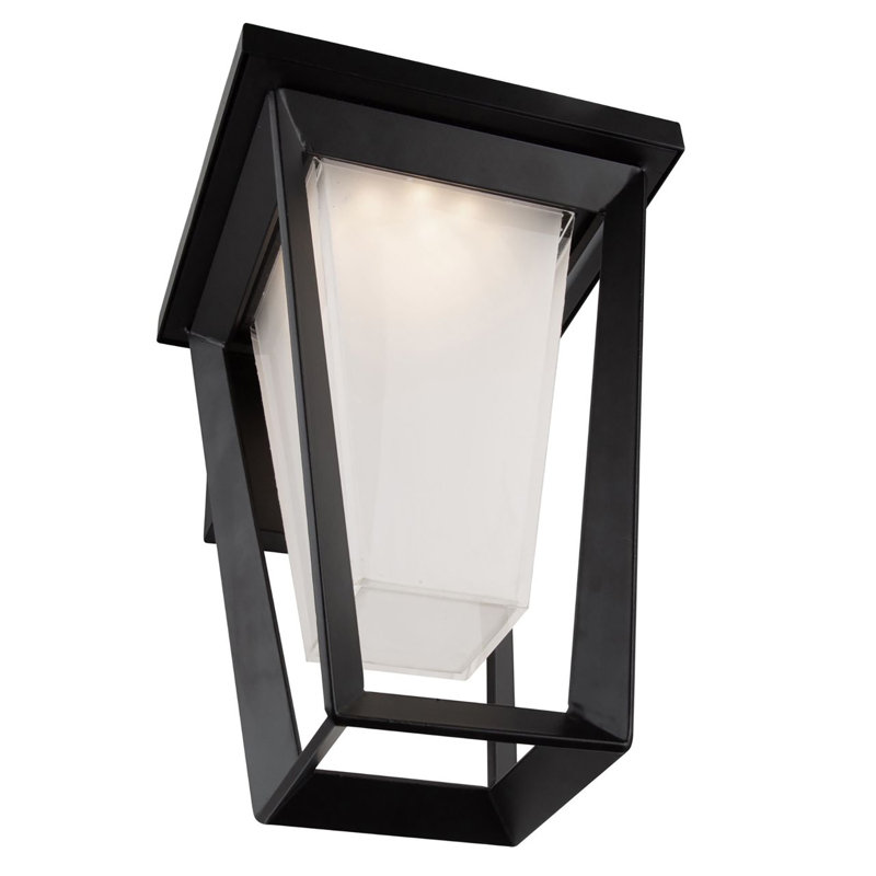  Lanterne murale d'extérieur à DEL noire, H 11 po x l 7,9 po x P 7,9 po