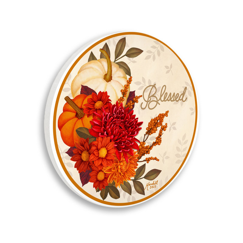 Plaque murale «Blessed Autumn Florals» par Mardell Schuster
