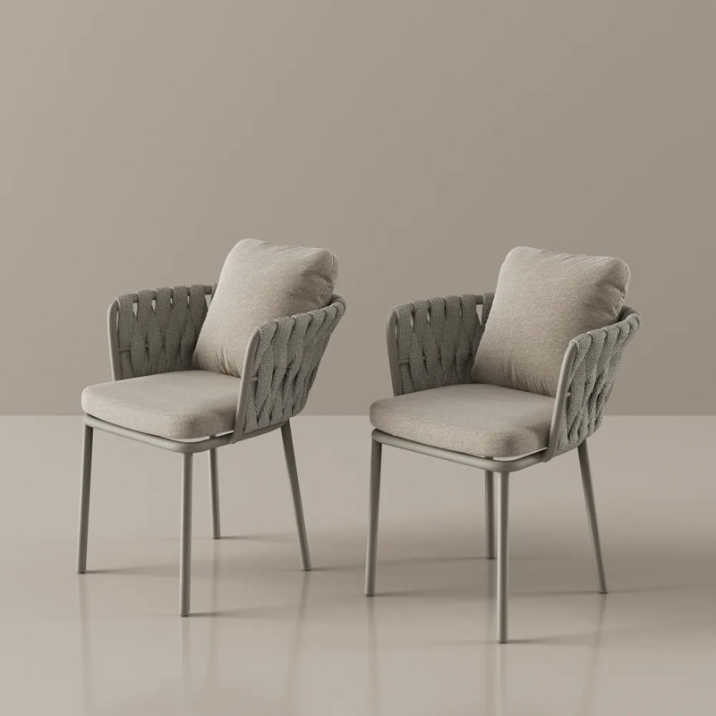 Ensemble de 2 chaises d'extérieur kaki