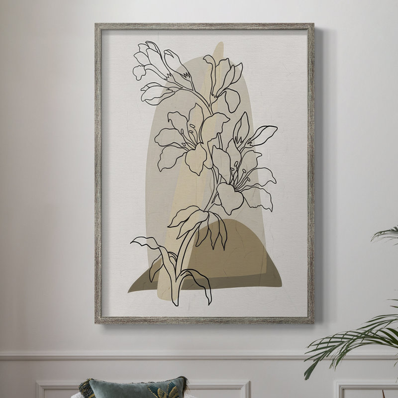 Modern Botanical I Framed Print - Solid Wood, 21" H x 17" W