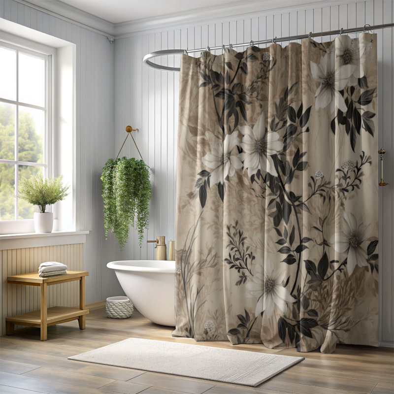 Rideau de douche Iarla, H 74 po x l 71 po