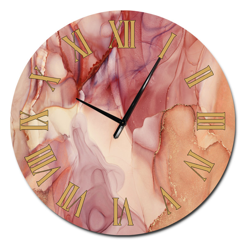 Horloge murale Tender, Surdimensionné, Rouge / doré