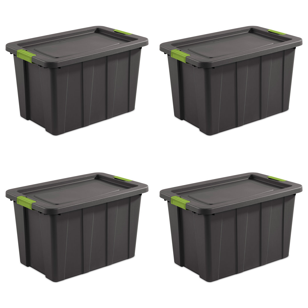 Sterilite Latching Tuff1 Stackable Storage Tote Bin w/ Latch Lid Sterilite Pack