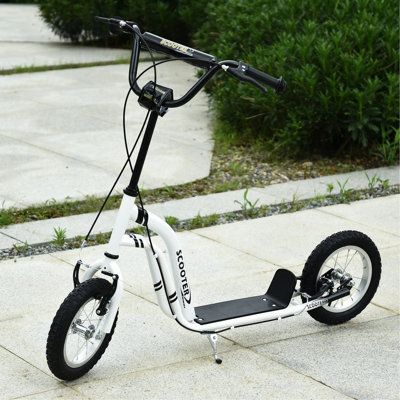Trottinette pour enfant à l'avant et à l'arrière avec freins doubles 12 pouces pour enfants de 5 ans et plus
