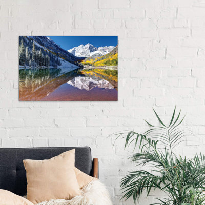 Maroon Bells Panorama - No Frame Print on Canvas