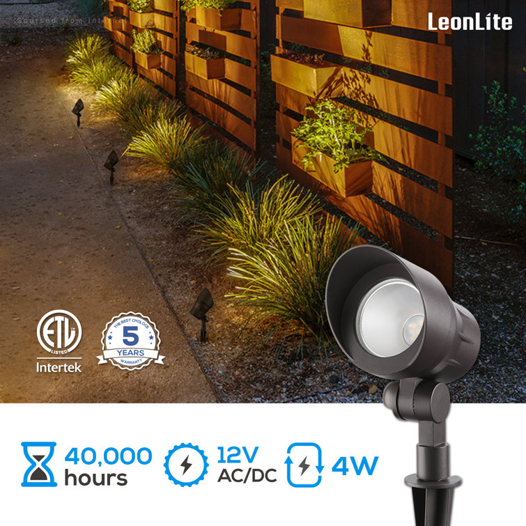 LEONLITE LED Low Voltage Spotlight, Outdoor Pathway Landscape Lights,  CRI90, 3000K Warm White Perigold