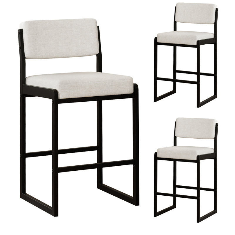 Tabourets de bar à hauteur de comptoir moderne avec tabourets de comptoir rembourrés avec structure en métal robuste