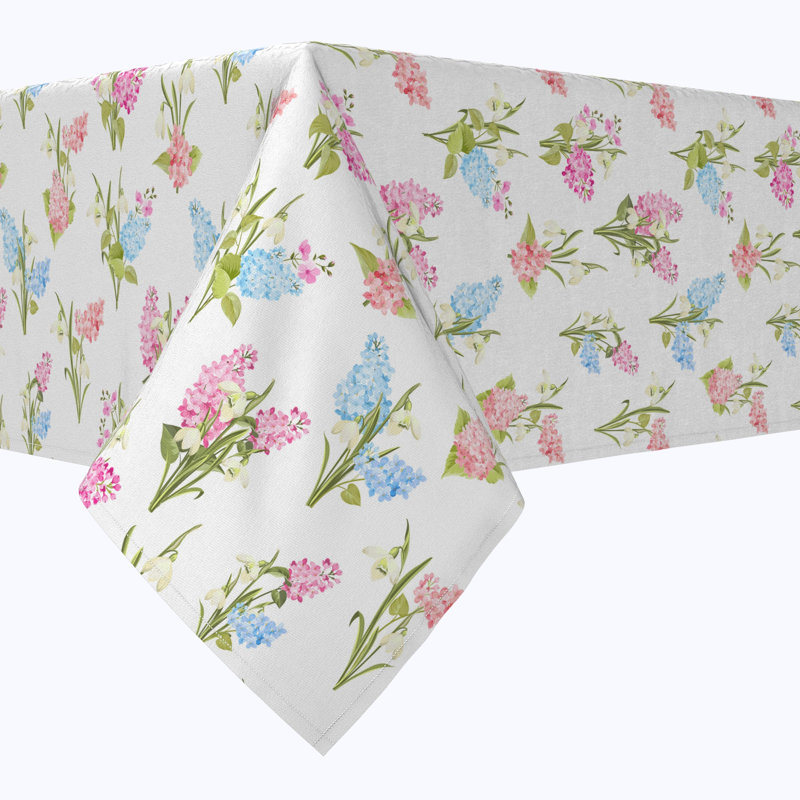 Rectangular Tablecloth, 100% Cotton, 52X104", Garden Grown Flowers, 104" L x 52" W
